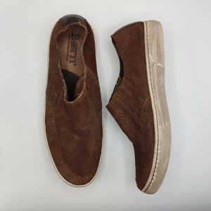 Born mens 8.5 Fits like 9-9.5 Brown Suede Leather Slip On Loafer Shoes